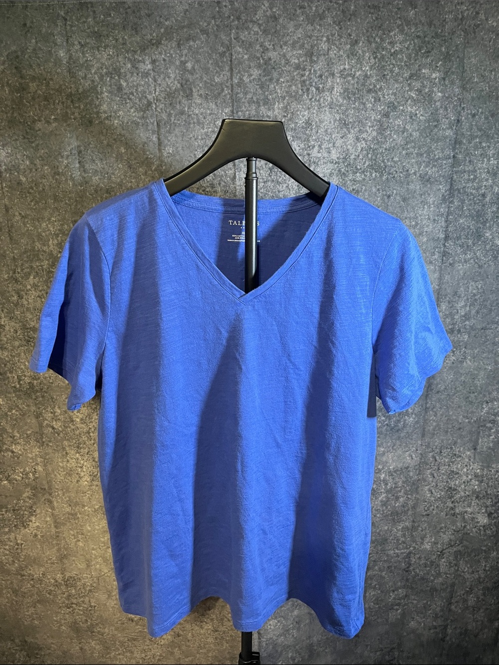 Talbots Womens V-Neck Short Sleeve Tee in Blue
